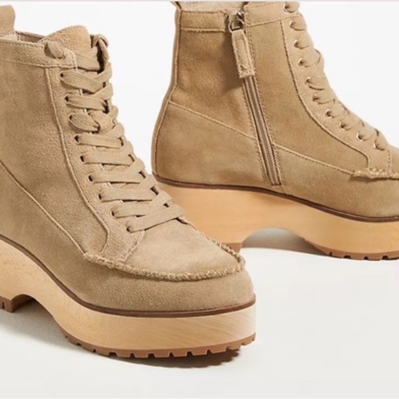 Kelsie Dagger Anthropologie Shoes - Kelsi Dagger Brooklyn Whip Clog Booties Tan Suede Platform NWT